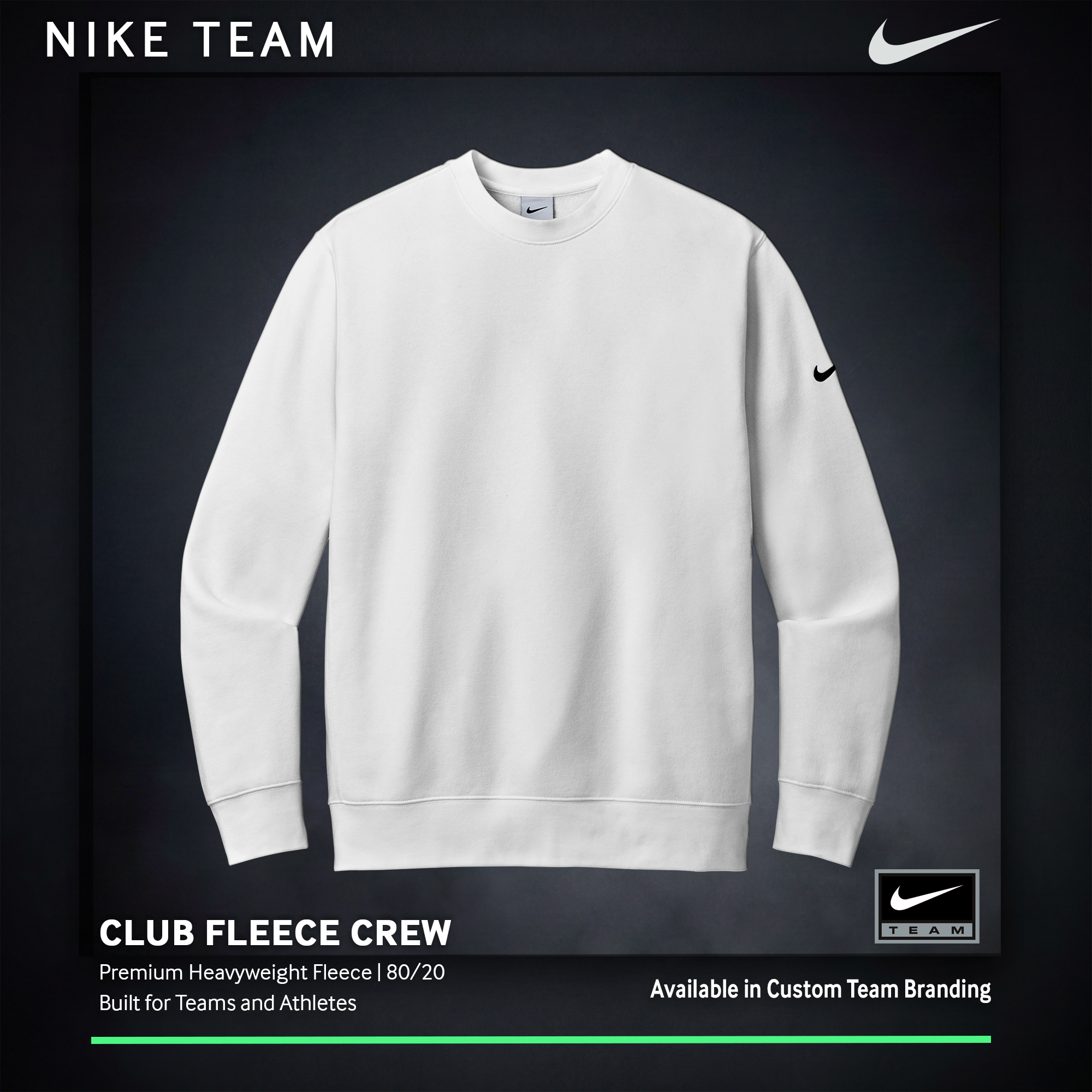 Nike Club Fleece Sleeve Swoosh Crew